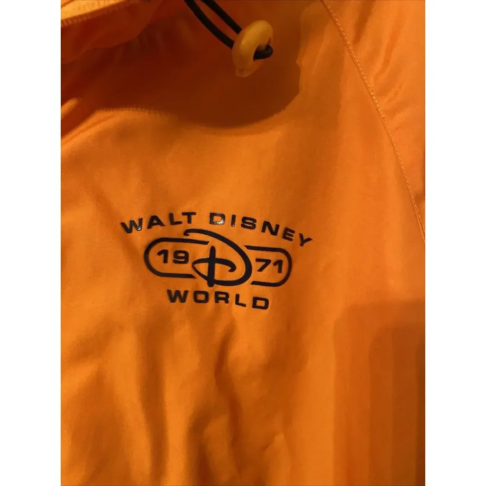 Disney Parks Walt Disney 1971 World Orange/ Gray Windbreaker Jacket Size Large - Picture 2 of 7